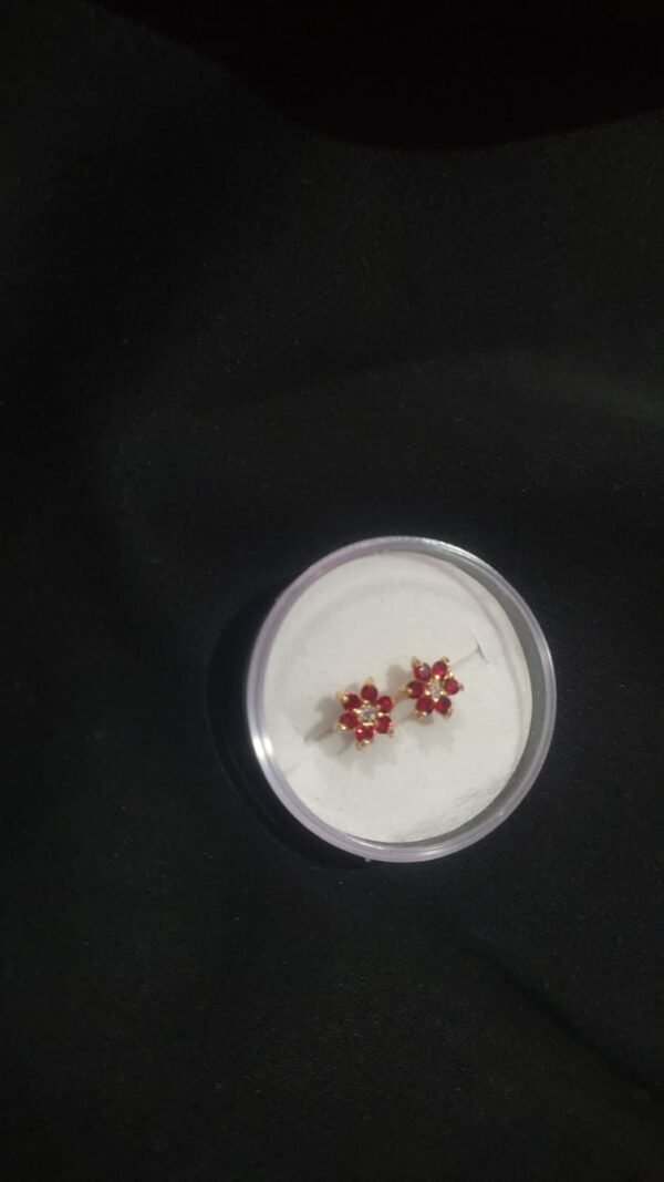 Stylized Women Red Ear Rings